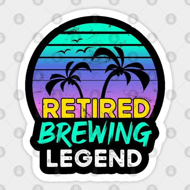 Retired Brewing Legend Retirement Gift 80's Retro Sticker by qwertydesigns